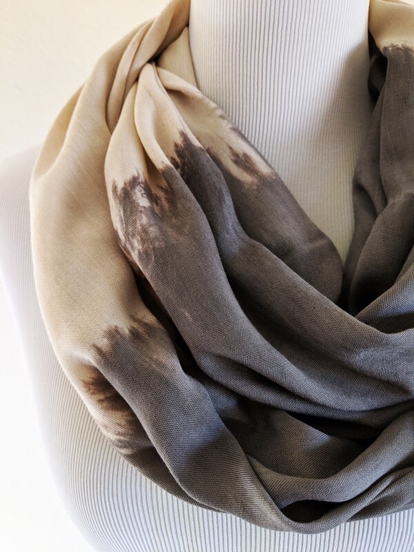 INFINITY SCARF - NATURAL DYE - ACORN + GALL