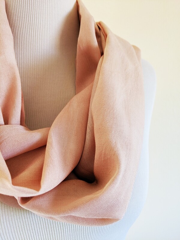 INFINITY SCARF - NATURAL DYE - PALE PINK