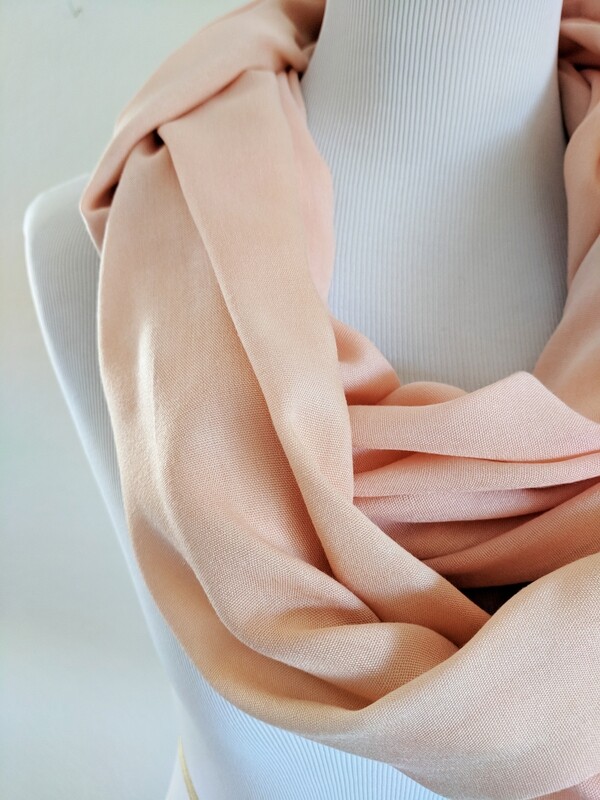 INFINITY SCARF - NATURAL DYE - PEACH SUNRISE