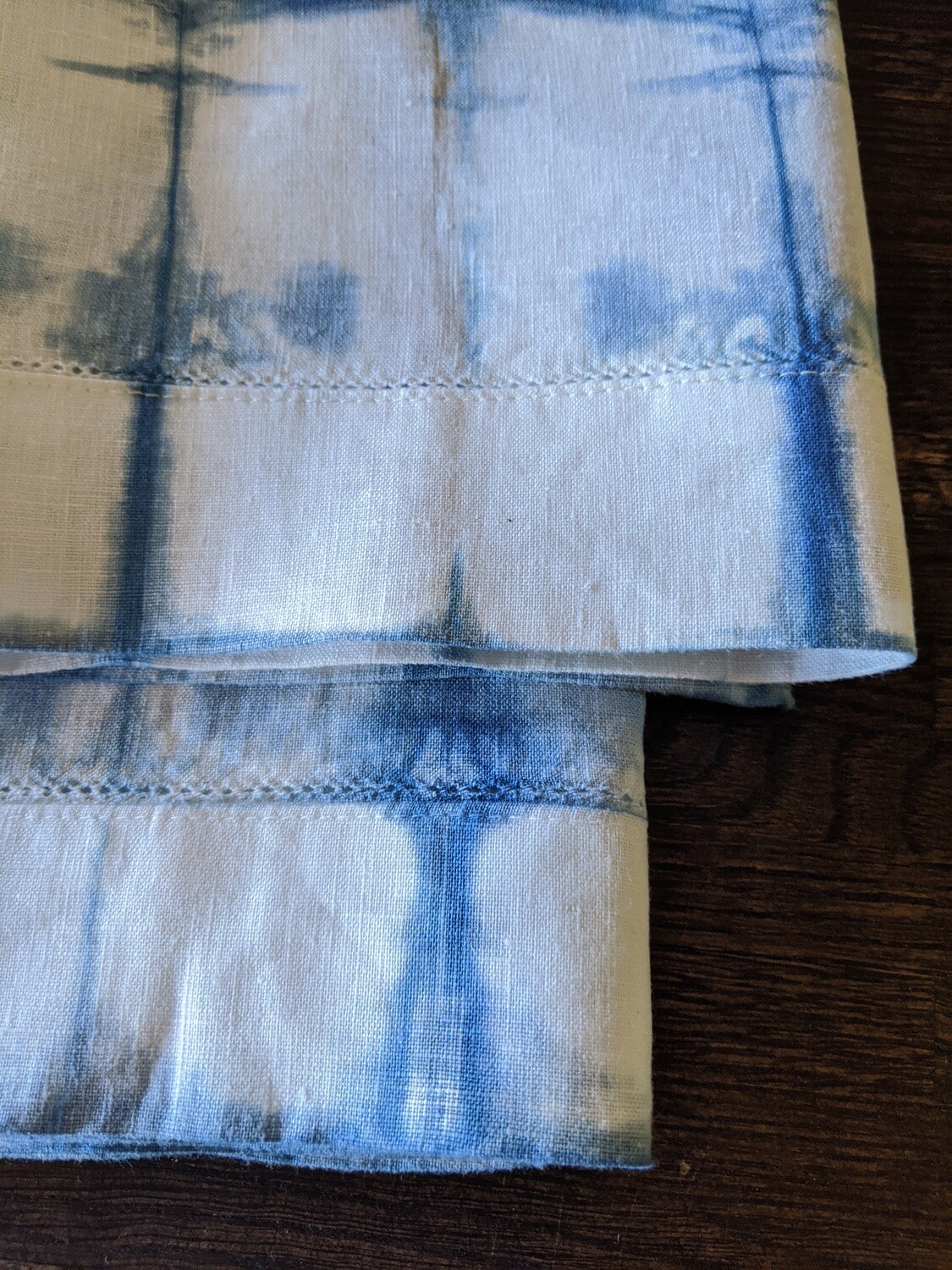 NATURAL DYE - SET OF 2 INDIGO LINEN NAPKINS - BAMBOO