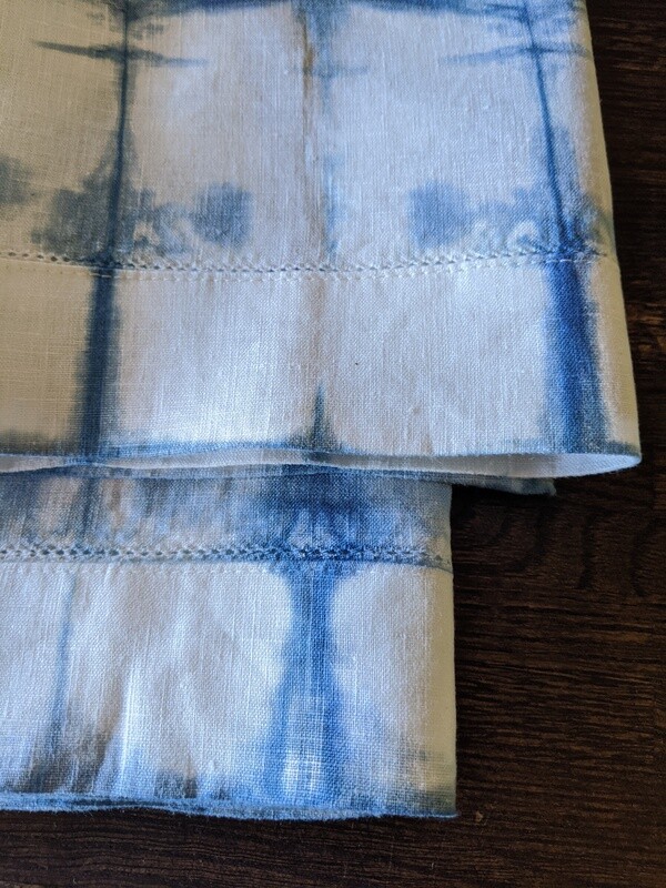 NATURAL DYE - SET OF 2 INDIGO LINEN NAPKINS - BAMBOO