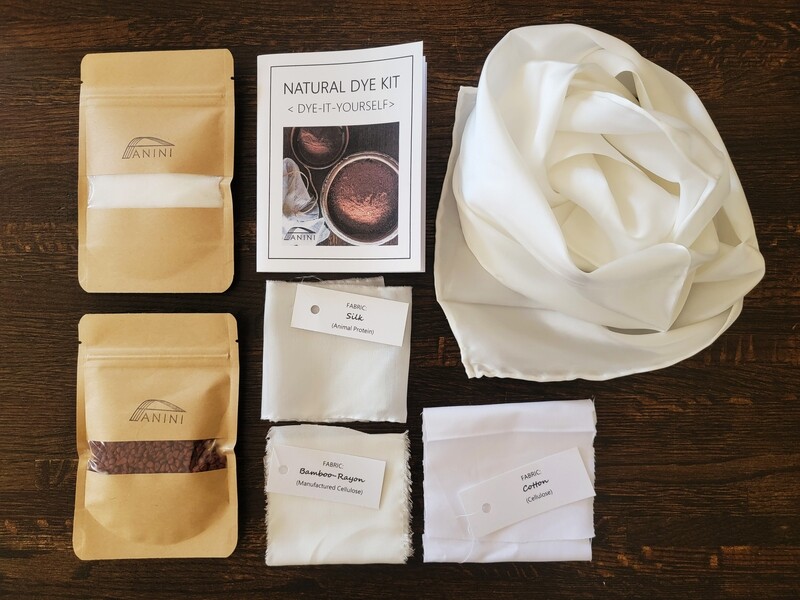 NATURAL DYE KIT - DYE-IT-YOURSELF - 100% Silk Charmeuse Scarf