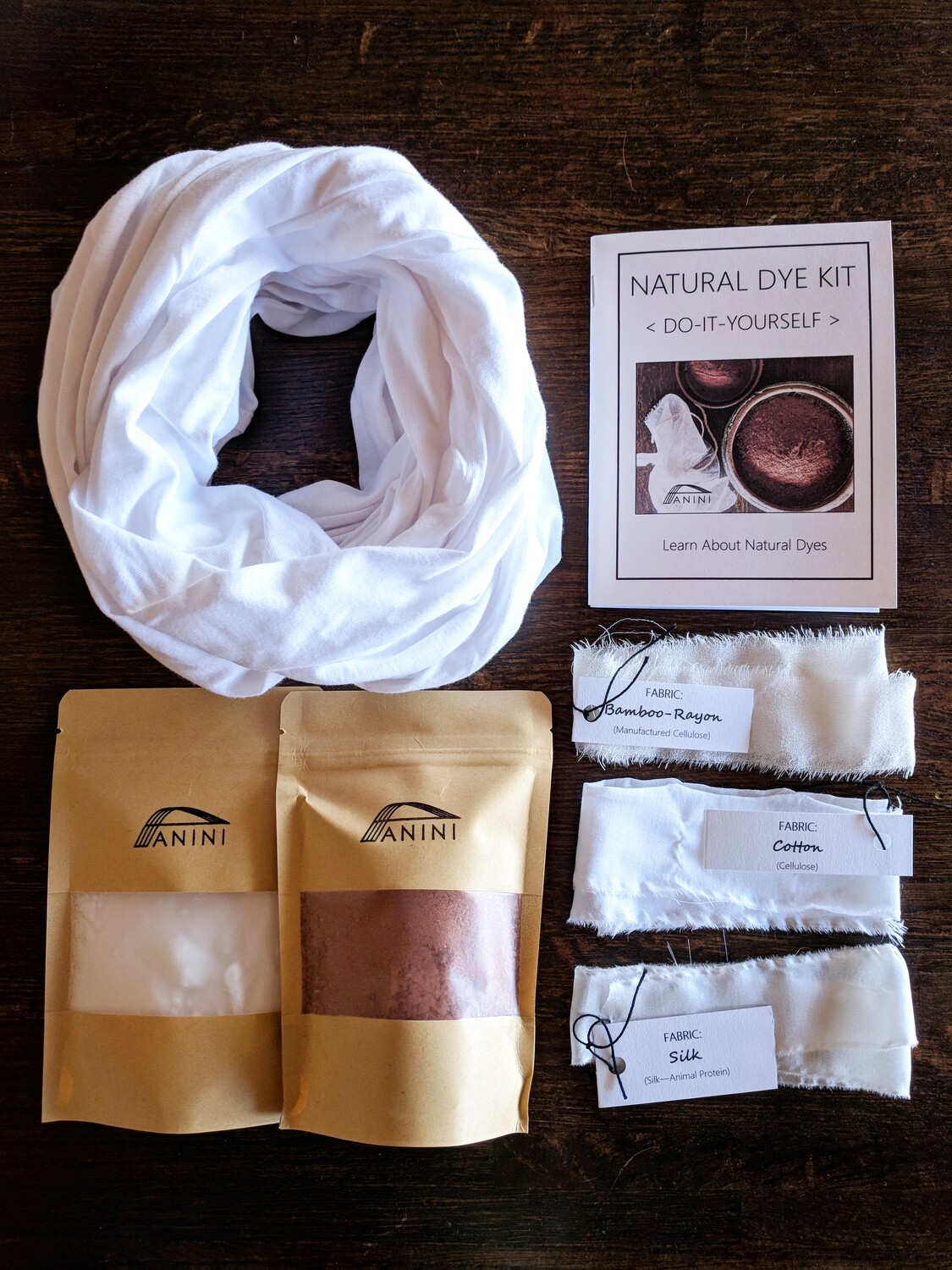 NATURAL DYE KIT - DYE-IT-YOURSELF - 100% Cotton Jersey Infinity Scarf