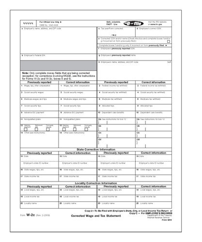 W-2C Form #5316 Copy C (Pkg. of 100 Forms) - 2024 Tax Form Store