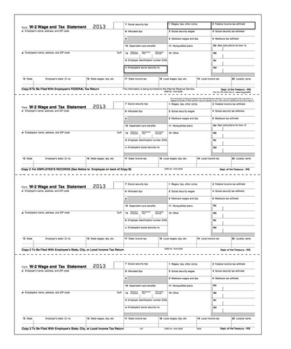 W-2 Horizontal Form #5206 (Pkg. of 100 Forms)