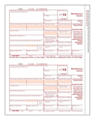 1099-MISC Form #5110 Federal Copy A (Pkg. of 100 Forms)