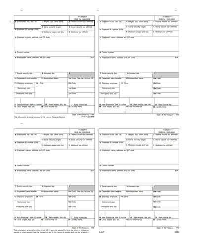 W-2 Form #5205 (Pkg. of 100 Forms) W-2 Form #5205 (Pkg. of 100 Forms)