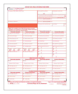 W-2C Form #5313 SSA Copy A (Pkg. of 100 Forms) W-2C Form #5313 SSA Copy A (Pkg. of 100 Forms)