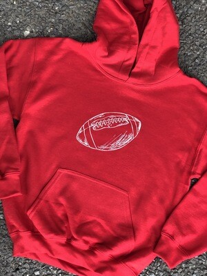 Red Hooded Sweatshirt- Football