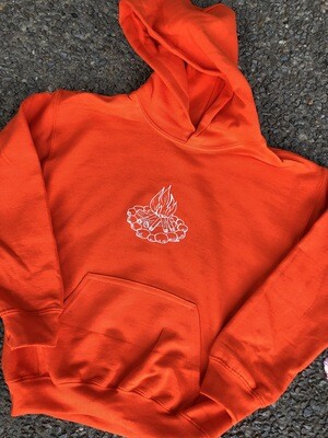 Orange Hooded Sweatshirt- Firepit