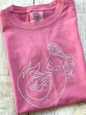 Mermaid on Pink Sketch tee