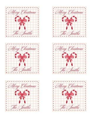 Candy Cane Enclosure Cards