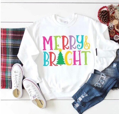 Merry & Bright Colorful Sweatshirt (Youth & Adult)