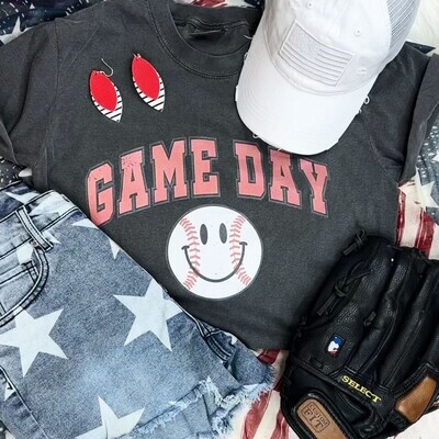 Game Day Smiley Face Screen Tee