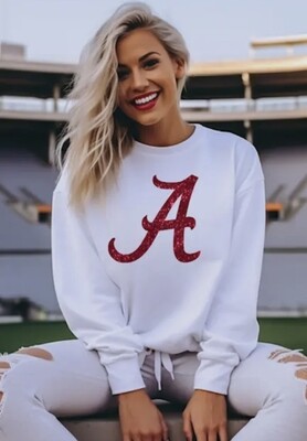 Alabama Faux Sequin Sweatshirt (white or grey!)
