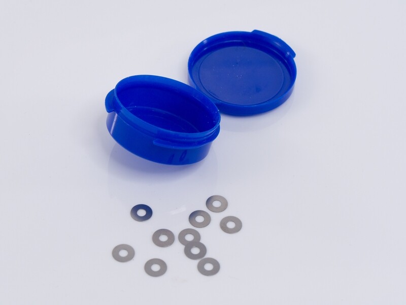 FINE TUNE SUSPENSION MOUNT SHIMS (STEEL)  (10pcs) (3mmID, 7mmOD) 0.2mm thick