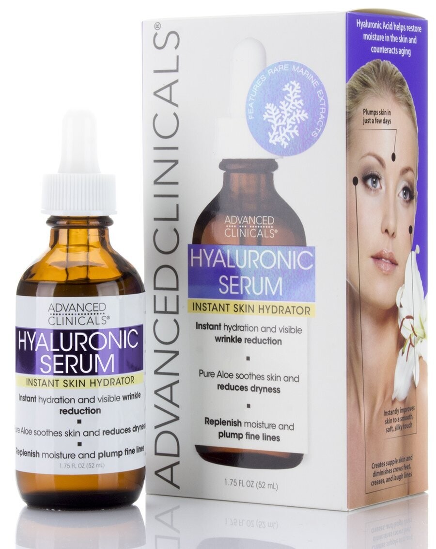 Advanced Clinicals Hyaluronic Acid Face Serum. Anti-Aging Facial Serum for Instant Hydration and Moisturizing