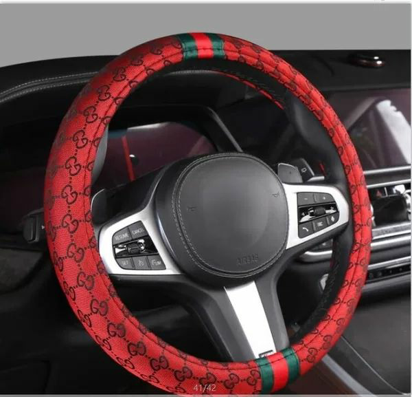 Follicomfy Auto Car Leather Steering Wheel Cover Anti Slip Wrap 15,Black 