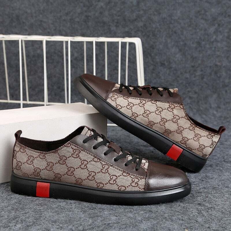 Men's High Quality Casual Shoes Skate Sneakers Leather Luxury Shoes