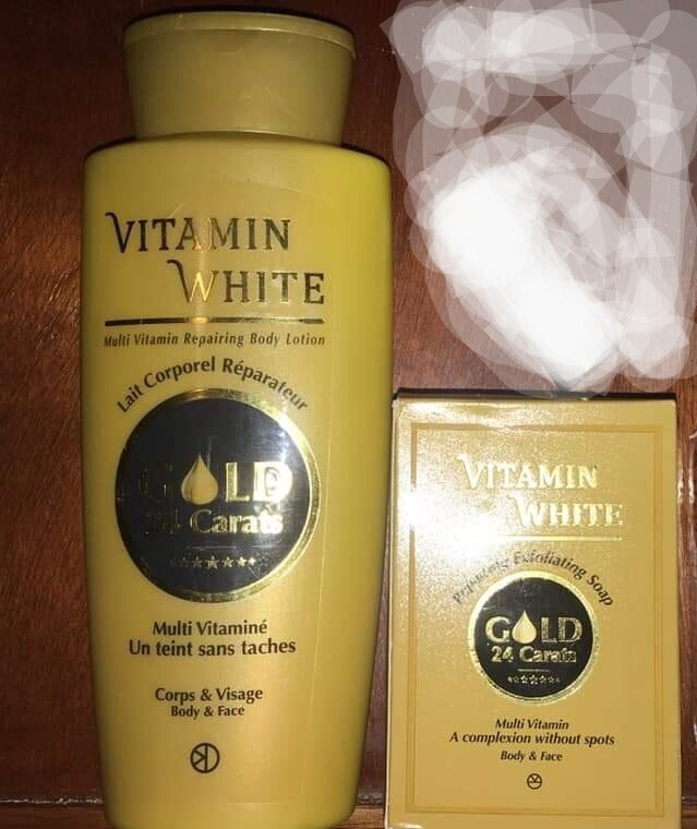 Vitamin White Multi Vitamin Repairing Body Lotion ( Gold ) 450ml and Soap 200g
