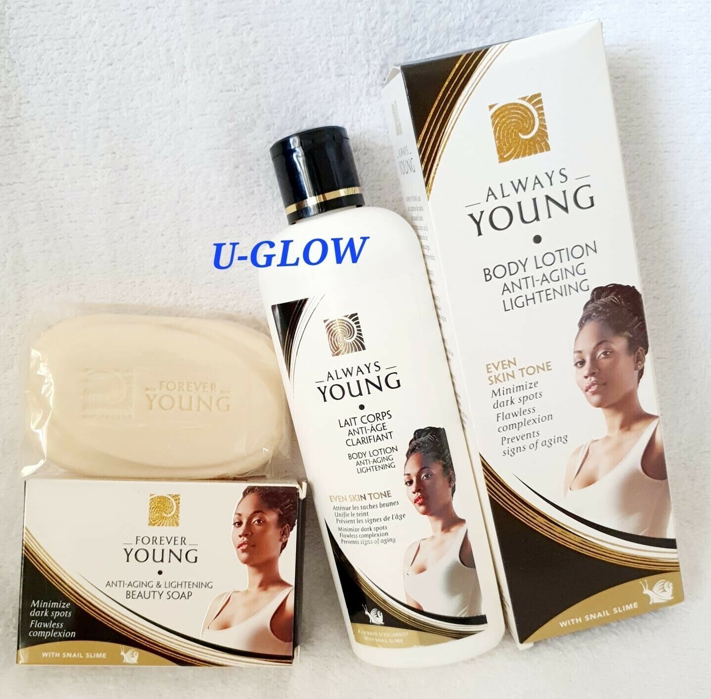 ALWAYS YOUNG WHITENING BODY LOTION 250ML+SOAP 130GR New & Original
