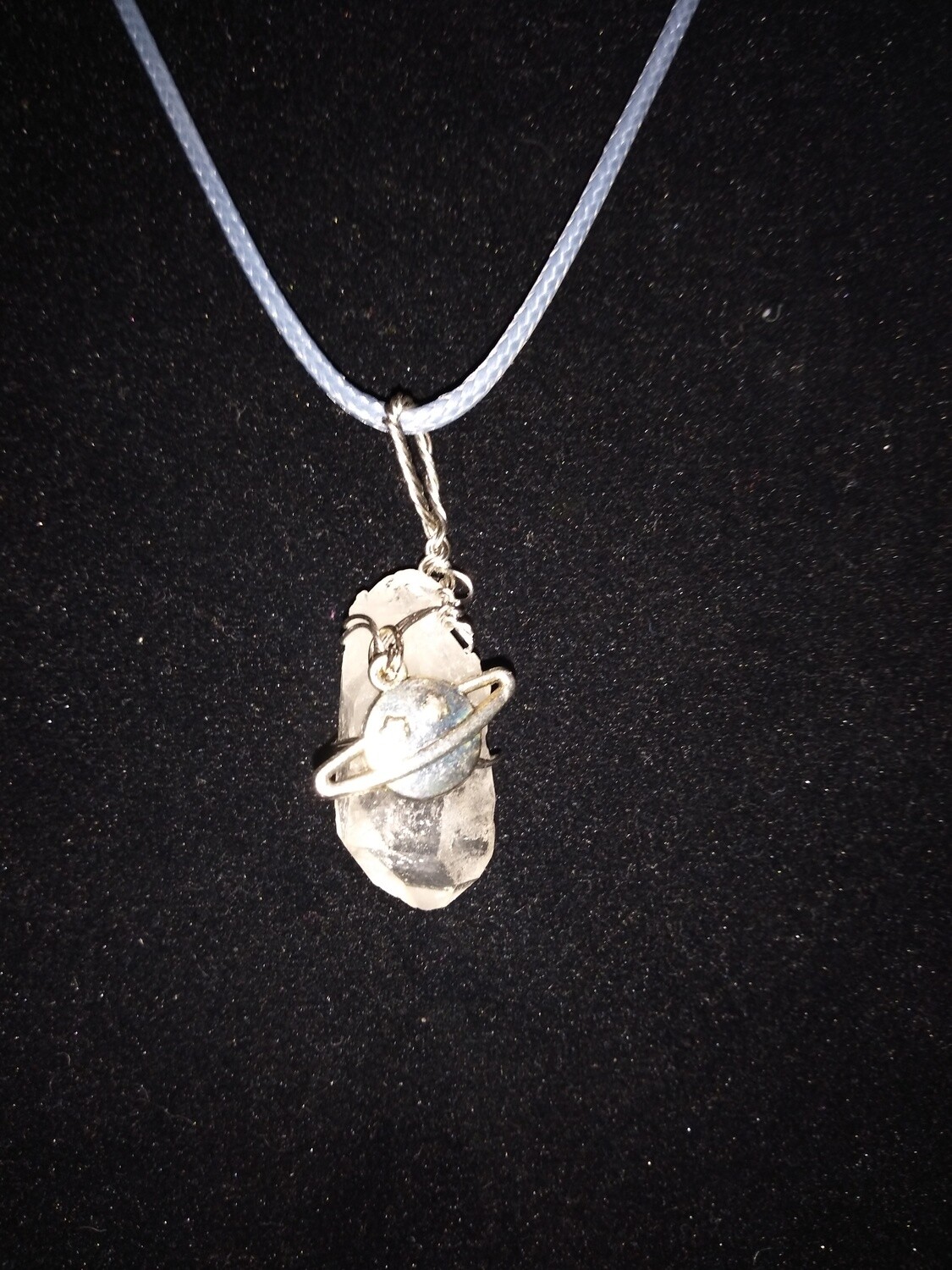Crystal Point Necklace with  Charm