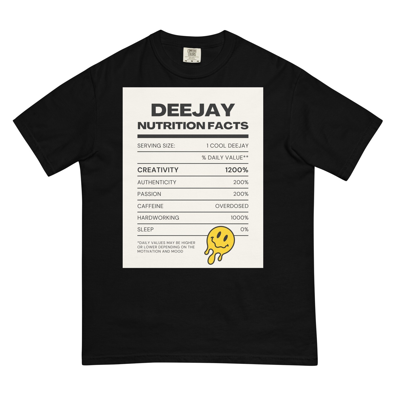 DJ Nutrition Facts Unisex garment-dyed heavyweight t-shirt