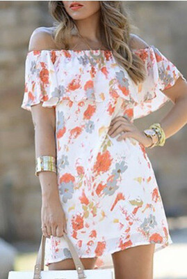 Orange Floral Dress