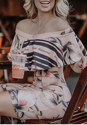 Pink Off The Shoulders Dress