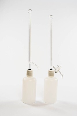 Burette, Automatic, 25 ml Capacity, Glass Stopcock with Pint Glass Reservoir Bottle, Rubber Stopper &amp; Aspirator Bulb