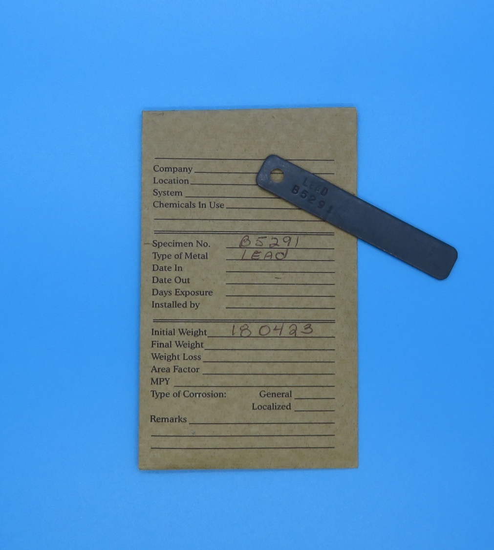 Corrosion Coupon, Lead, Pre-Weighed in VCI Barrier Bag