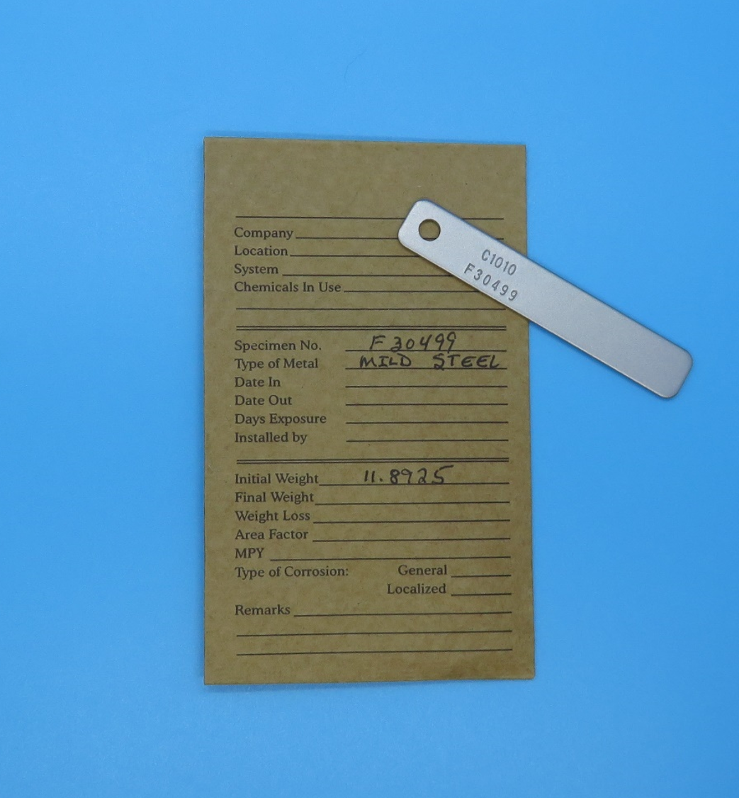 Corrosion Coupon, Mild Steel, Pre-Weighed in VCI Barrier Bag