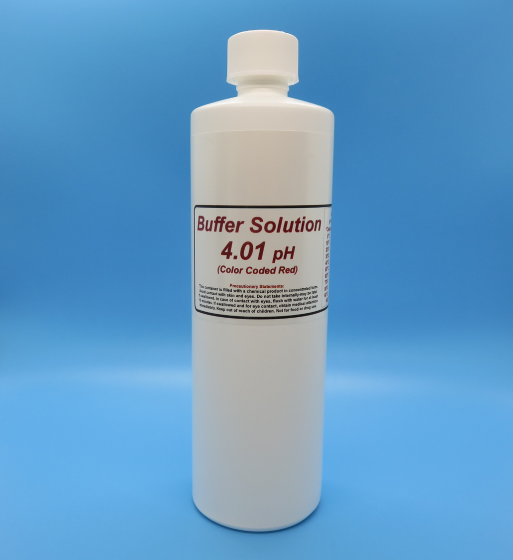 pH Buffer Solution 4.01 pH (Color Coded Red), Size: Pint