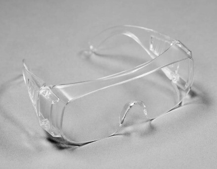 Safety Glasses, Plastic with Side Panels