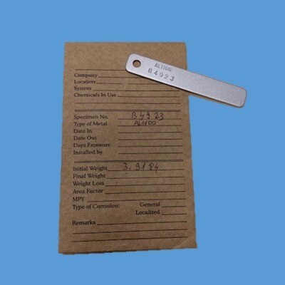 Corrosion Coupon, Aluminum, Pre-Weighed in VCI Barrier Bag