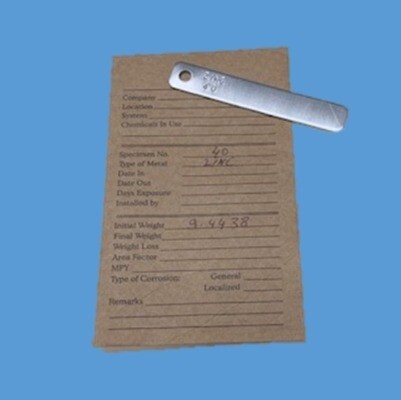 Corrosion Coupon, Zinc, Pre-Weighed in VCI Barrier Bag