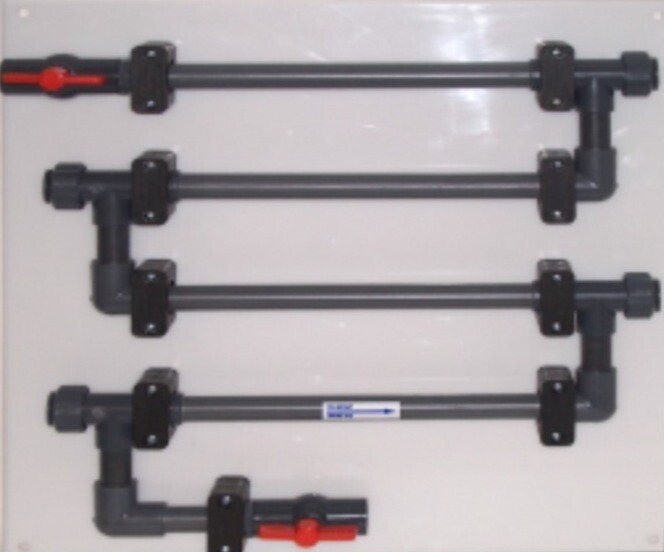 Corrosion Rack, 4 Station 3/4&quot; SCH 80 PVC, Board Mounted