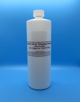 Sulfuric Acid Titrating Solution N/50 (0.020N) (1 ml = 20 ppm CaCO3/50 ml), Size: Quart