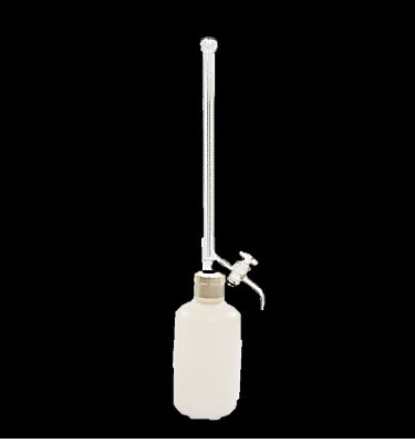 Burette, Automatic, 10 ml Capacity, Glass Stopcock with Pint Plastic Reservoir Bottle