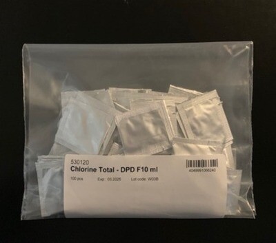 Chlorine, 0.1-8 mg/l. DPD Total (100 Pack) for MD 640