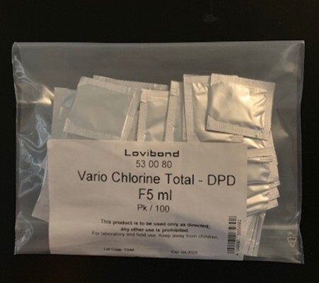 Chlorine, DPD, Total Powder Pack (100/Box), (5ml sample size)