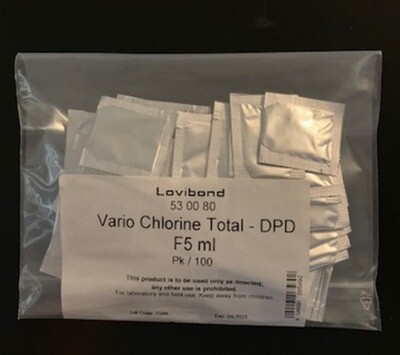 Chlorine, DPD, Total Powder Pack (100/Box), (5ml sample size)
