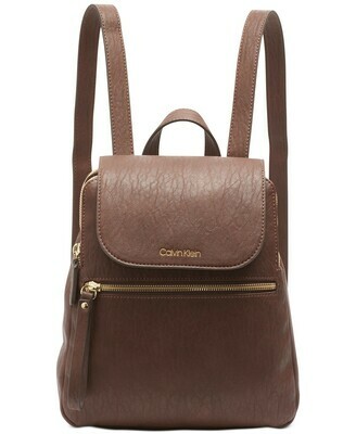 Calvin Klein Elaine Flap Backpack Walnut/Gold
