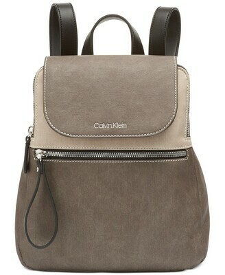 Calvin Klein Elaine Flap Backpack Grey Combo/Silver