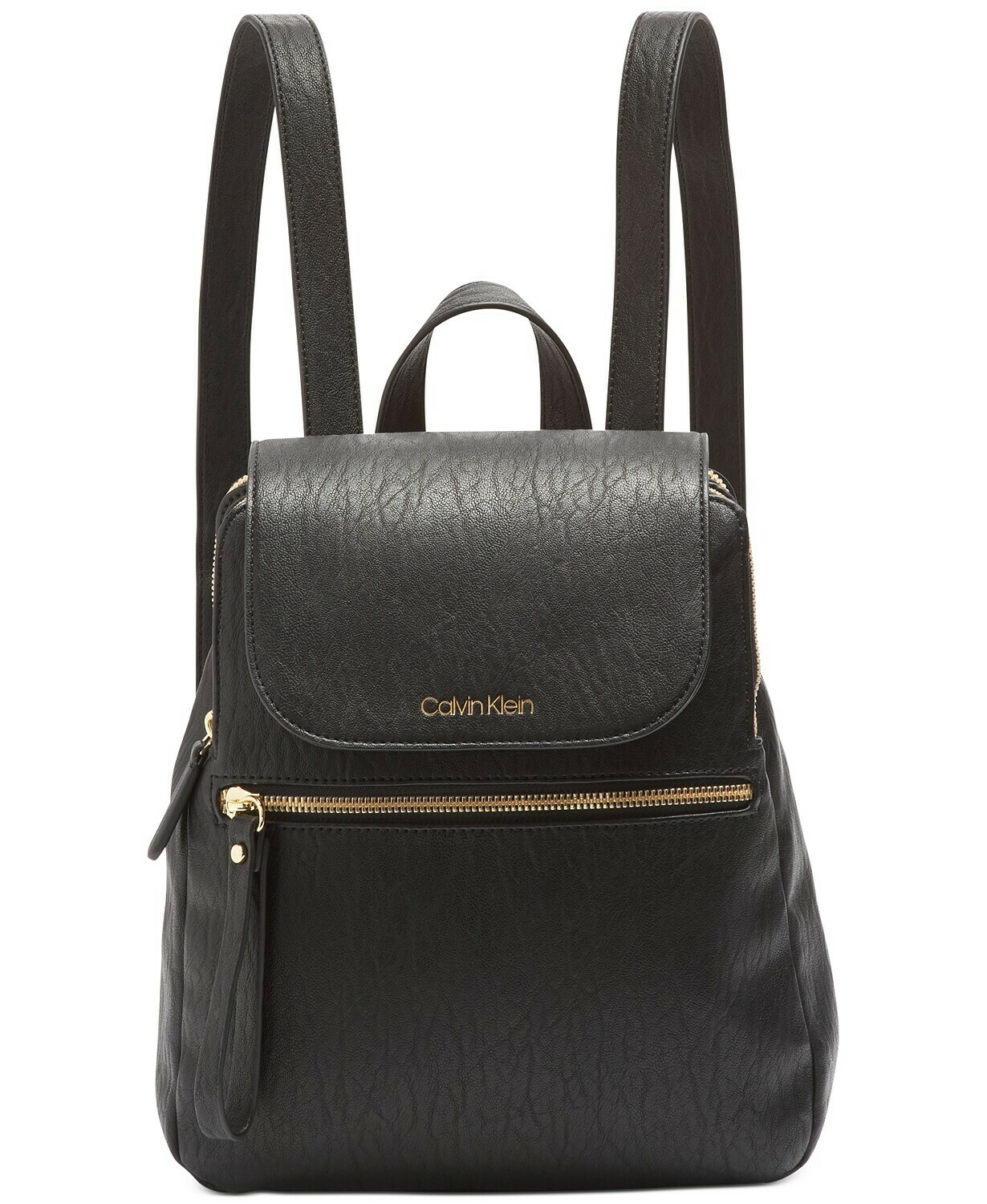 Calvin Klein Elaine Flap Backpack Black/Gold