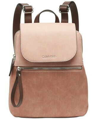 Calvin Klein Elaine Flap Backpack Blush Combo/Gold
