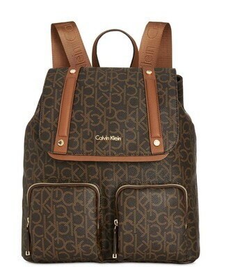 Calvin Klein Hudson Cargo Signature Backpack Brown Khaki/Luggage/Gold