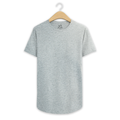 Grey Slim Drop Cut Tee, Size: X-Small, Color: Grey