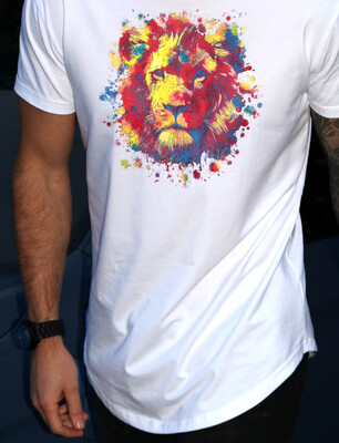 Painted Lion Drop Cut Tee