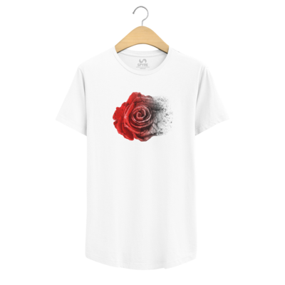 Shattered Rose Drop Cut Tee, Size: X-Small, Color: White